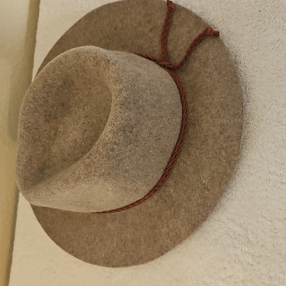 NWT Treasure & Bond Double -Braid Wool Felt Fedora Adjustable Hat Beige One Size - Picture 13 of 14